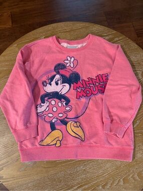 Girls' Pink Minnie Mouse Graphic Pullover Sweatshirt